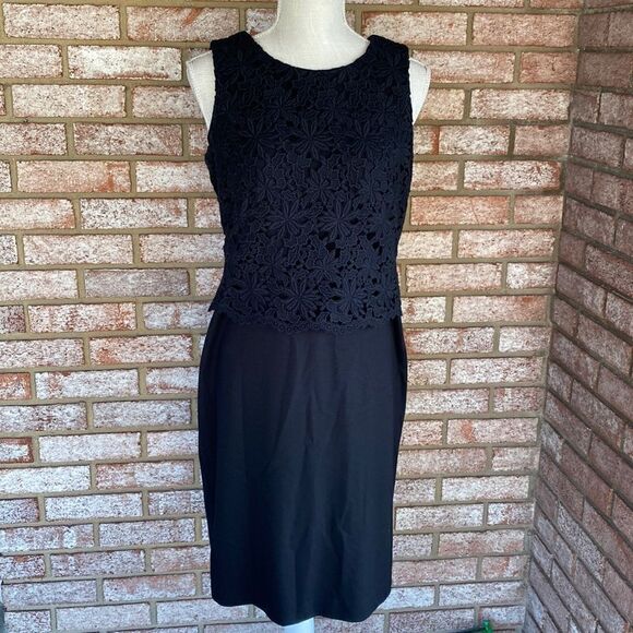 Talbots Sleeveless Lace Overlay Dress - Size 8P - Picture 1 of 10